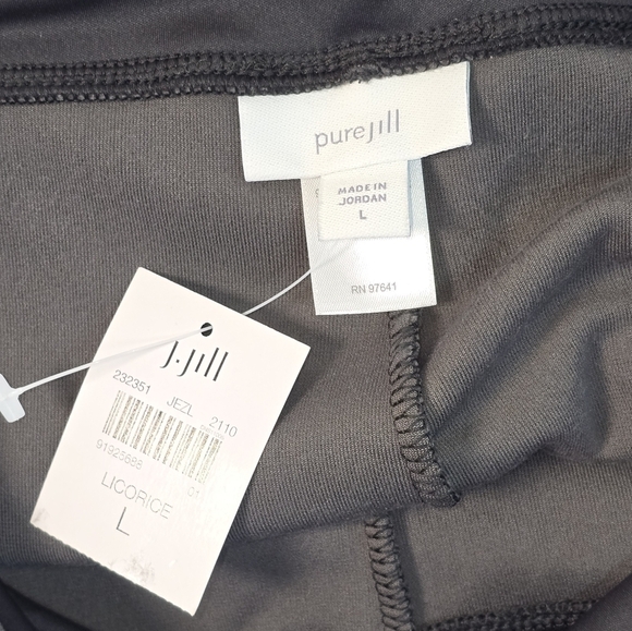 J. Jill Charcol Gray Velour Pull On Pants Straight Leg Stretch Womens L NWT - Picture 5 of 8